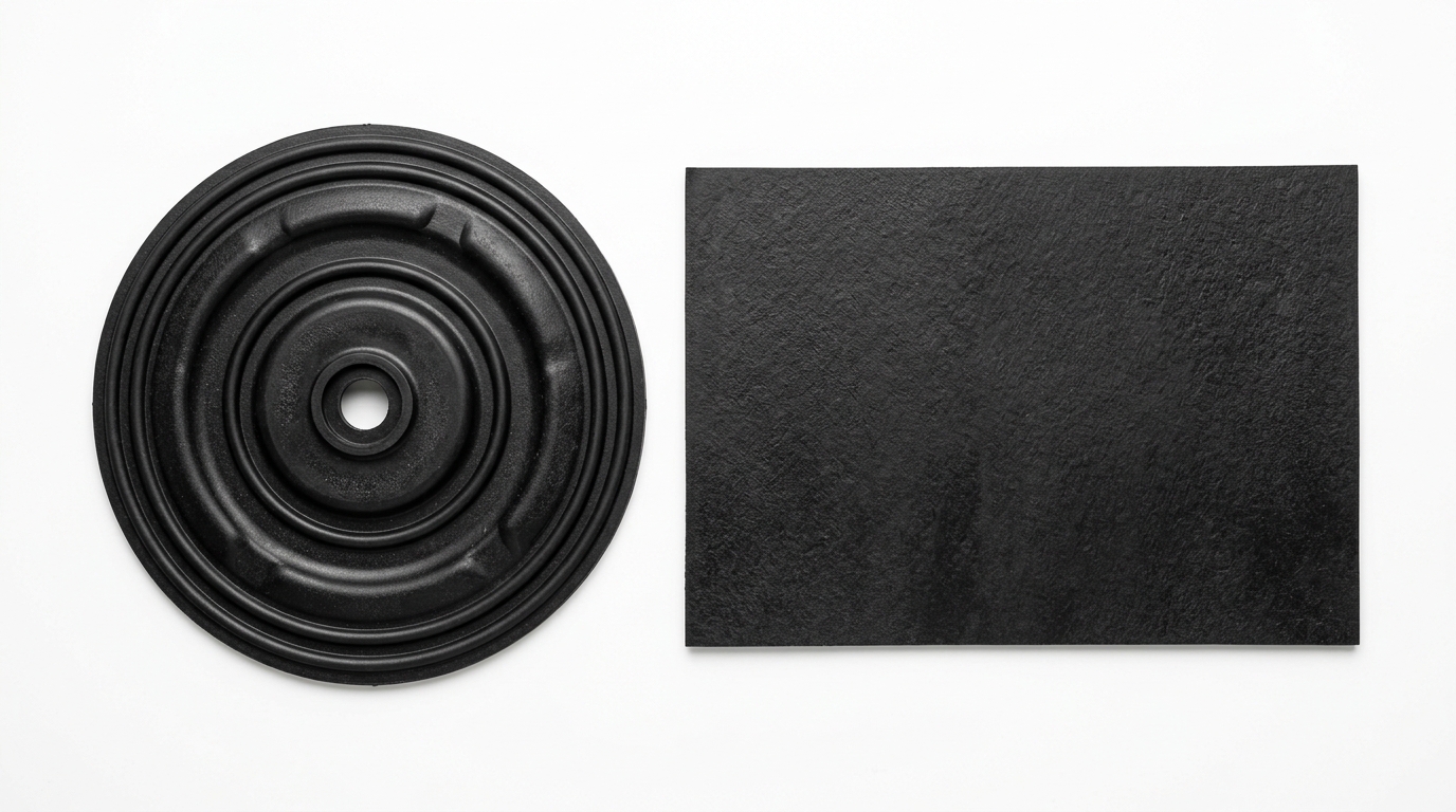 Rubber diaphragm and sheet